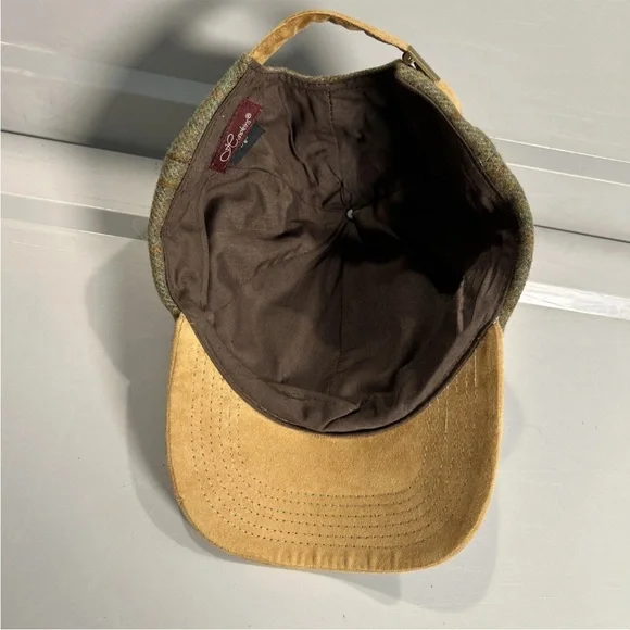Hawkins Countryman 100% Wool Baseball Cap Hat Adjustable Suede Strap Tweed Plaid - Picture 6 of 8